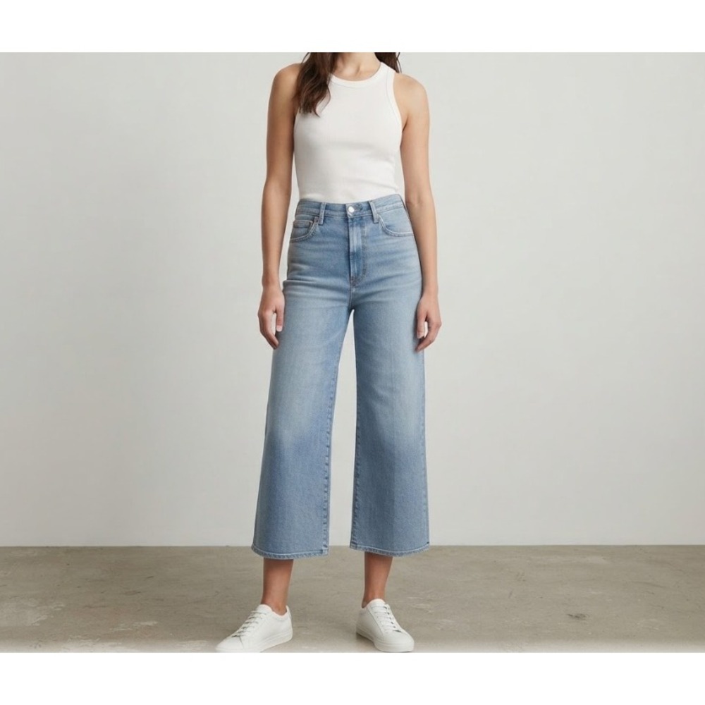 J.Crew Wide Leg Crop Jeans Pre-production Sample Light Wash 25